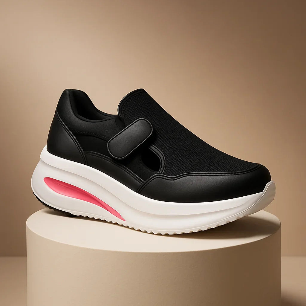 Chaussures de Marche Femme à Enfiler Velcro Semelle Plateforme Coussinée Respirantes Casual - Hiverline