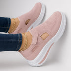 Chaussures de Marche Femme à Enfiler Velcro Semelle Plateforme Coussinée Respirantes Casual - Hiverline