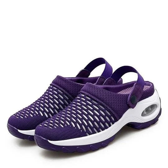 Chaussures de Marche Femme Coussin d'Air Semelle Épaisse Slip-On Confort Quotidien - Hiverline