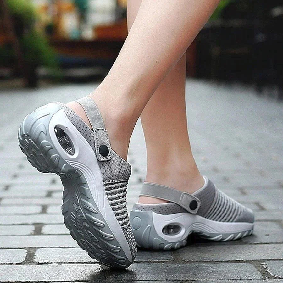 Chaussures de Marche Femme Coussin d'Air Semelle Épaisse Slip-On Confort Quotidien - Hiverline
