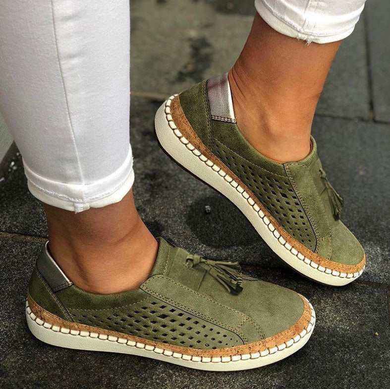 Chaussures Femme Slip-On Légères Semelle Coussinée Casual Quotidien Respirantes - Hiverline