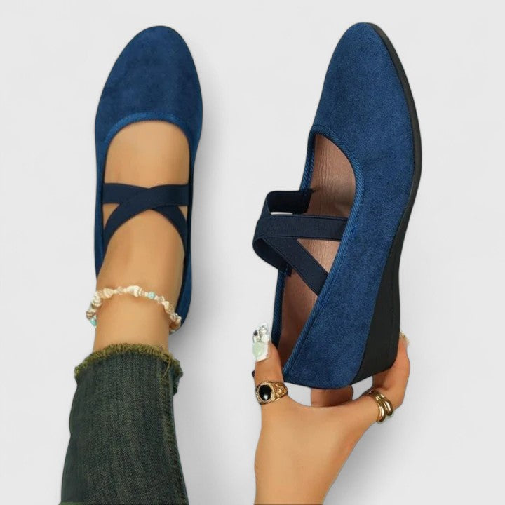 Chaussures Plates Femme à Enfiler Élastiques Bout Rond Casual Quotidien - Hiverline
