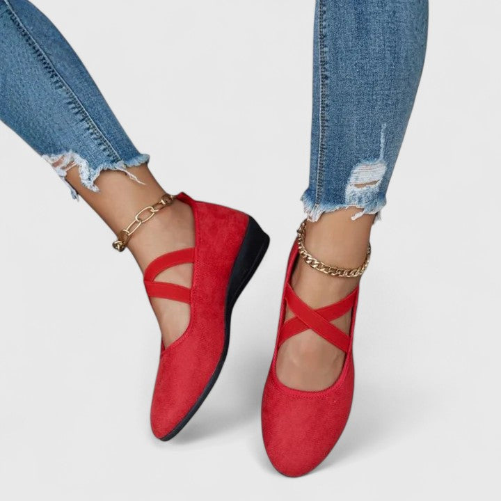 Chaussures Plates Femme à Enfiler Élastiques Bout Rond Casual Quotidien - Hiverline