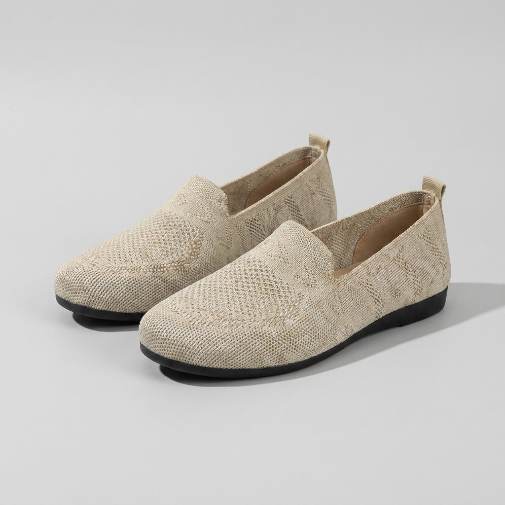 Chaussures Slip-On Femme Tricotées Respirantes Légères Confort Quotidien Marche - Hiverline