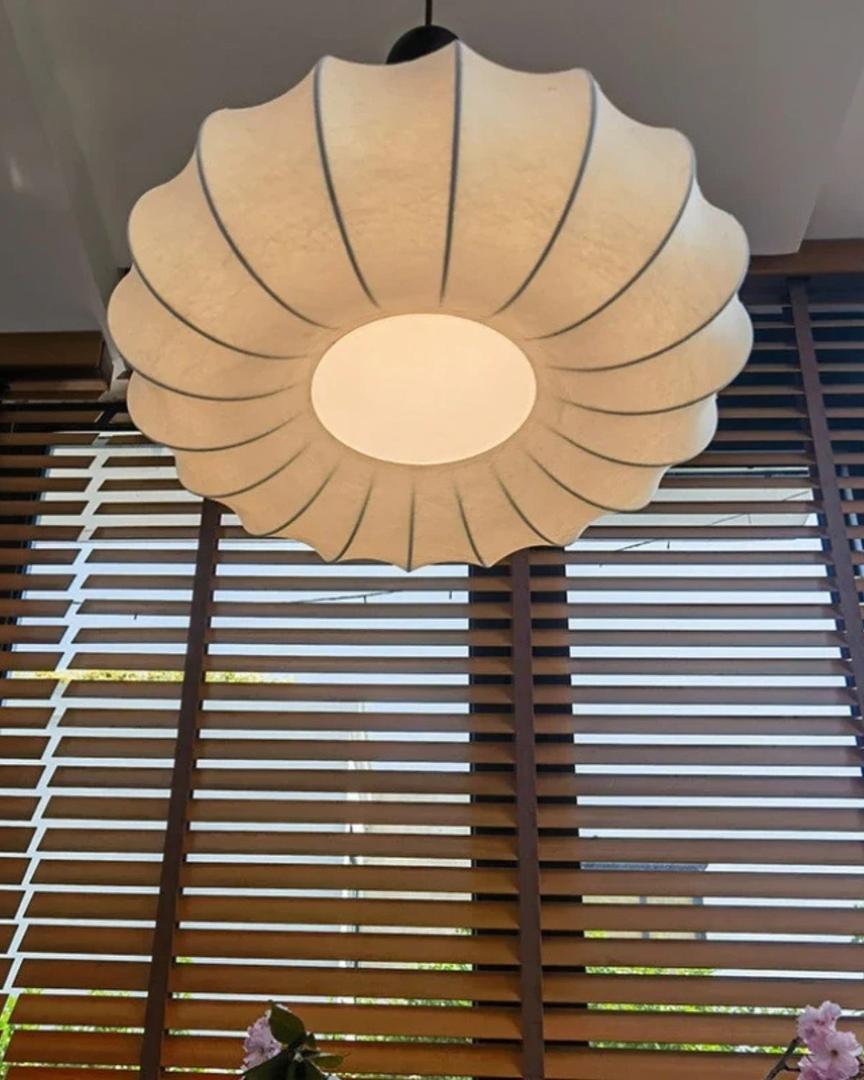 Plafonnier Suspension LED en Soie Tricolore | Hauteur Ajustable