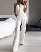 Combinaison Femme Sans Manches Dos Nu Jambe Large Soirée Cocktail - Hiverline