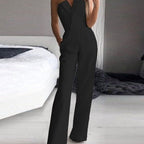 Combinaison Femme Sans Manches Dos Nu Jambe Large Soirée Cocktail - Hiverline