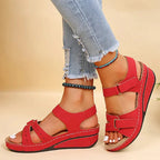 Sandali Zeppa Ortopedici da Donna con Cinturino Regolabile, Punta Aperta, Supporto dell'Arco Plantare, Scarpe Estive Casual – Alfreda