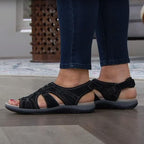 Sandali ortopedici da donna con cinturino regolabile, aperti davanti, suola imbottita, comodi per camminare in estate