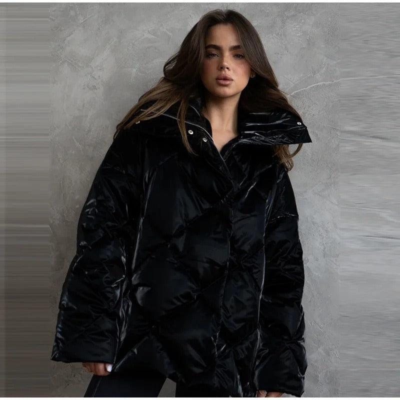 Doudoune Femme Oversize Matelassée Manteau d'Hiver Col Montant Coupe Ample - Hiverline