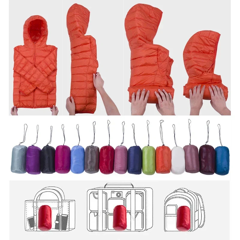 Doudoune Légère Femme à Capuche Pliable Coupe Ajustée Hiver - Hiverline