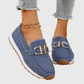 Atmungsaktive orthopädische Mokassins für Damen, zweifarbige goldene Details, leichtes Slip-On – Susana