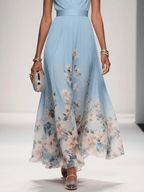 Robe Longue de Mariage Florale pour Femme Invité Fluide Féminine Romantique Élégante