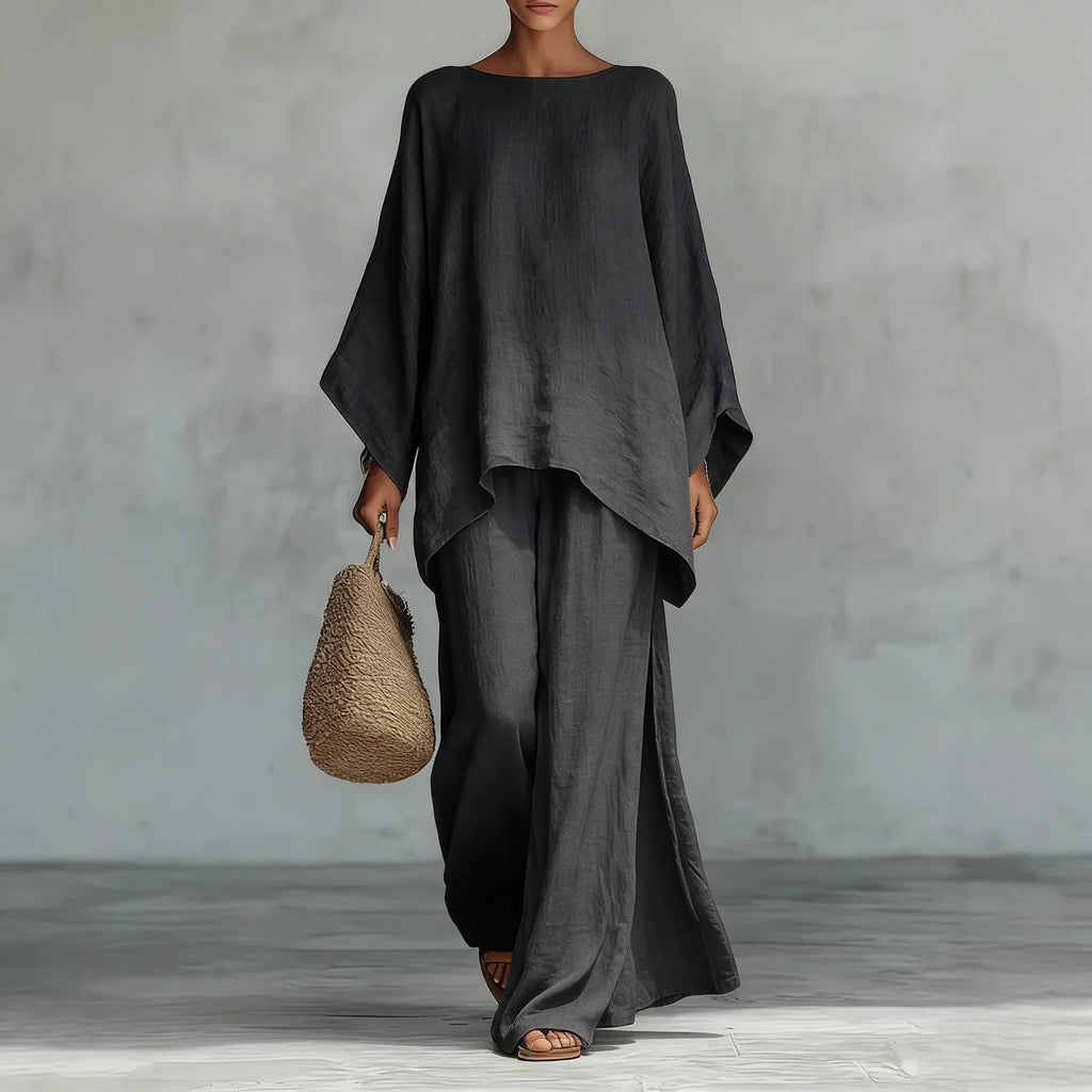 Ensemble Deux Pièces Femme Blouse Oversize et Pantalon Large Casual Été - Hiverline