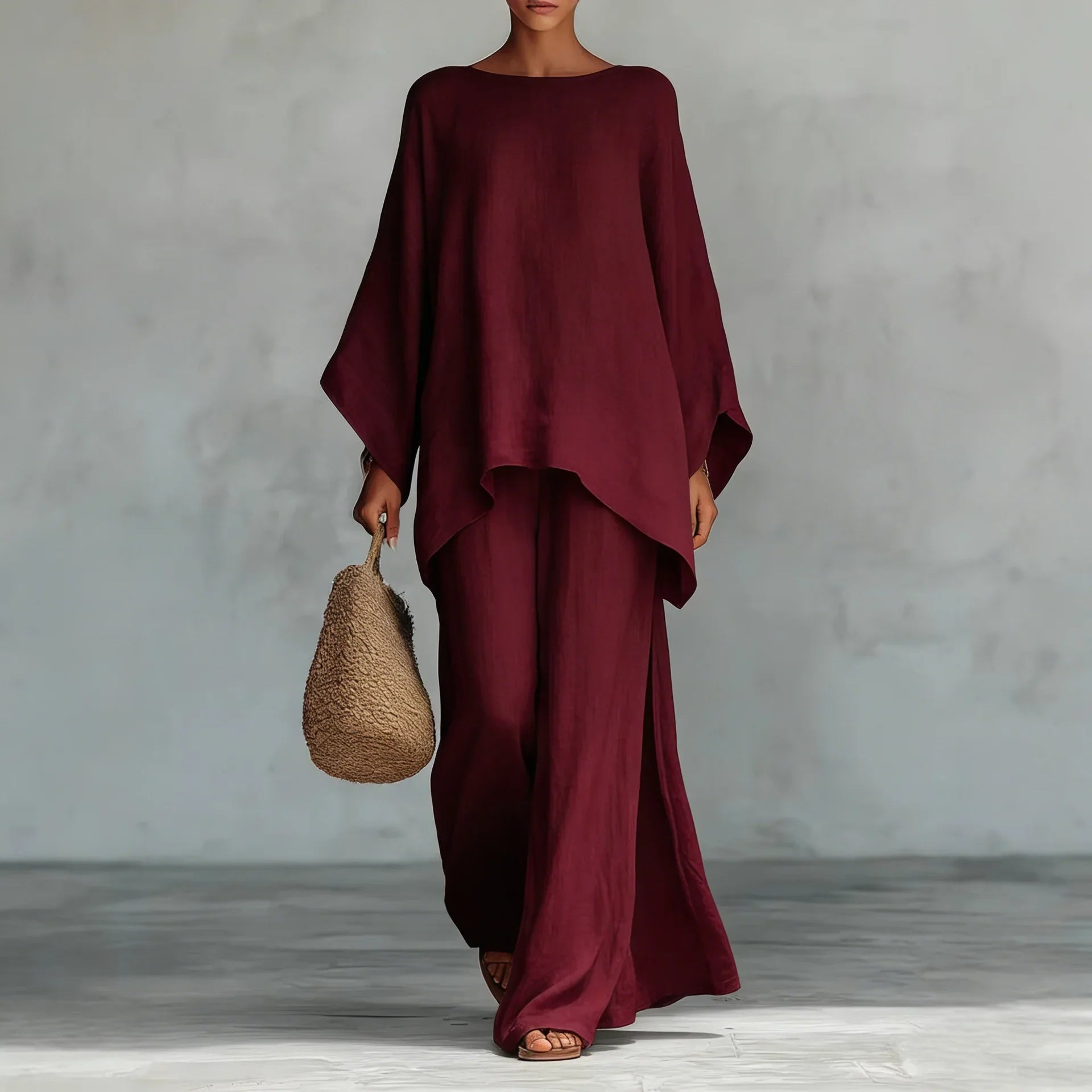 Ensemble Deux Pièces Femme Blouse Oversize et Pantalon Large Casual Été - Hiverline