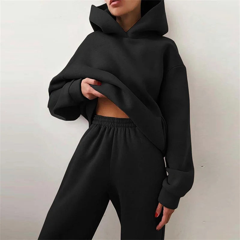 Ensemble Jogging Femme – Sweat à Capuche Oversize et Pantalon Ample - Hiverline
