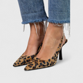 Escarpins Femme Imprimé Léopard Slingback Talon Aiguille Soirée Cocktail - Hiverline