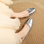 Escarpins Femme Slingback à Talon Carré et Bout Rond - Hiverline