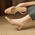 Escarpins Femme Slingback à Talon Carré et Bout Rond - Hiverline