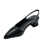Escarpins Slingback Bout Pointu Femme – Talon Bloc Bas Effet Croco Bureau Soirée - Hiverline