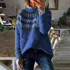 Manteau d'hiver pour femmes Pull en tricot à motif nordique Coupe décontractée Confortable – Dana
