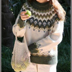 Damen Winterpullover mit nordischem Muster, gemütlich, bequem, gestrickt, Fair Isle, warm, lässig – Dana