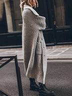 Femme Cardigan Long Surdimensionné Maille Côtelée Grosse Tricot Automne Hiver - Hiverline