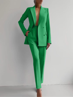 Femme Costume Blazer Pantalon Tailleur Invitée Mariage Soirée Formelle - Hiverline