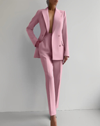 Femme Costume Blazer Pantalon Tailleur Invitée Mariage Soirée Formelle - Hiverline