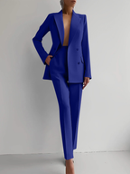 Femme Costume Blazer Pantalon Tailleur Invitée Mariage Soirée Formelle - Hiverline