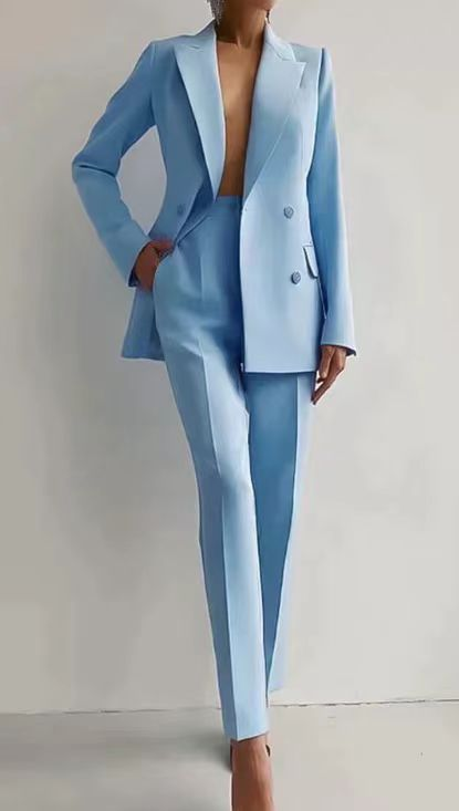 Femme Costume Blazer Pantalon Tailleur Invitée Mariage Soirée Formelle - Hiverline