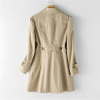Femme Trench Court Blazer à Boutons Col Revers Bureau Casual Chic - Hiverline