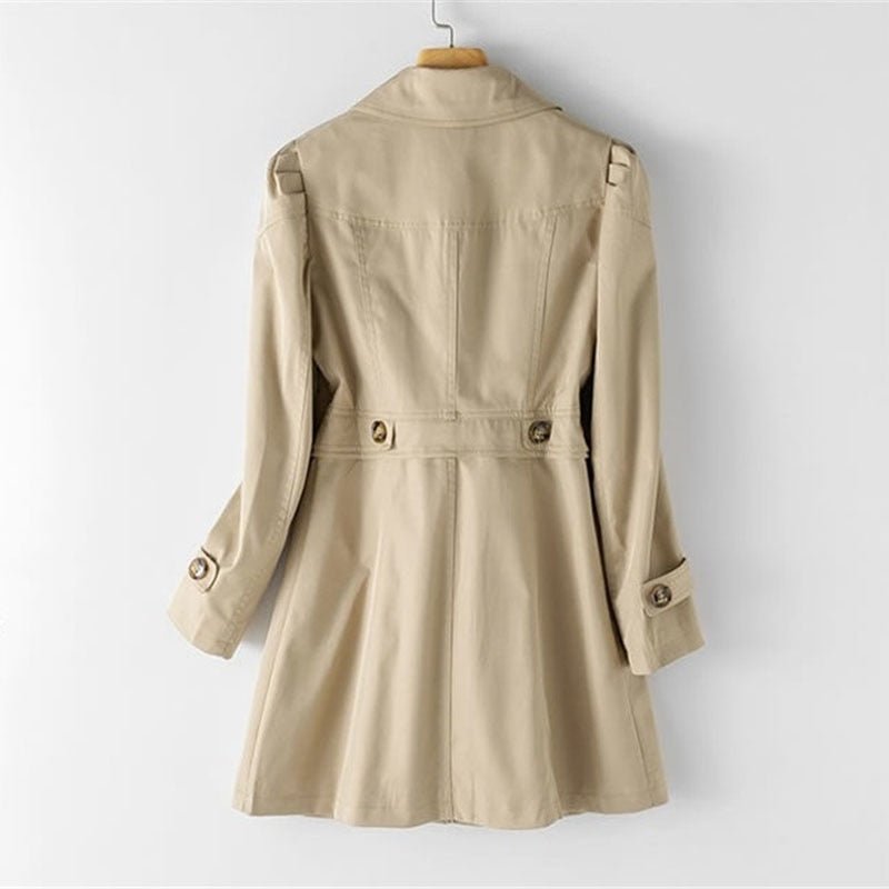 Femme Trench Court Blazer à Boutons Col Revers Bureau Casual Chic - Hiverline