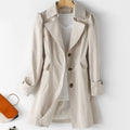Femme Trench Court Blazer à Boutons Col Revers Bureau Casual Chic - Hiverline
