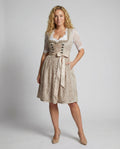 Abito tradizionale Dirndl da donna con corsetto allacciato, camicetta in pizzo di cotone, costume bavarese Oktoberfest – Heidi