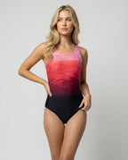 Maillot de Bain Sportif Femme une Pièce à Séchage Rapide, Dos Ouvert, Bretelles Croisées, Col Rond, Plage Athlétique