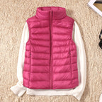 Gilet Doudoune Femme Ultra Léger Coupe-Vent Col Montant Hiver - Hiverline