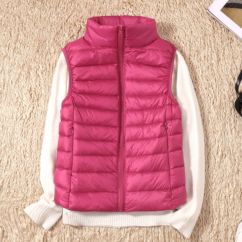 Gilet Doudoune Femme Ultra Léger Coupe-Vent Col Montant Hiver - Hiverline