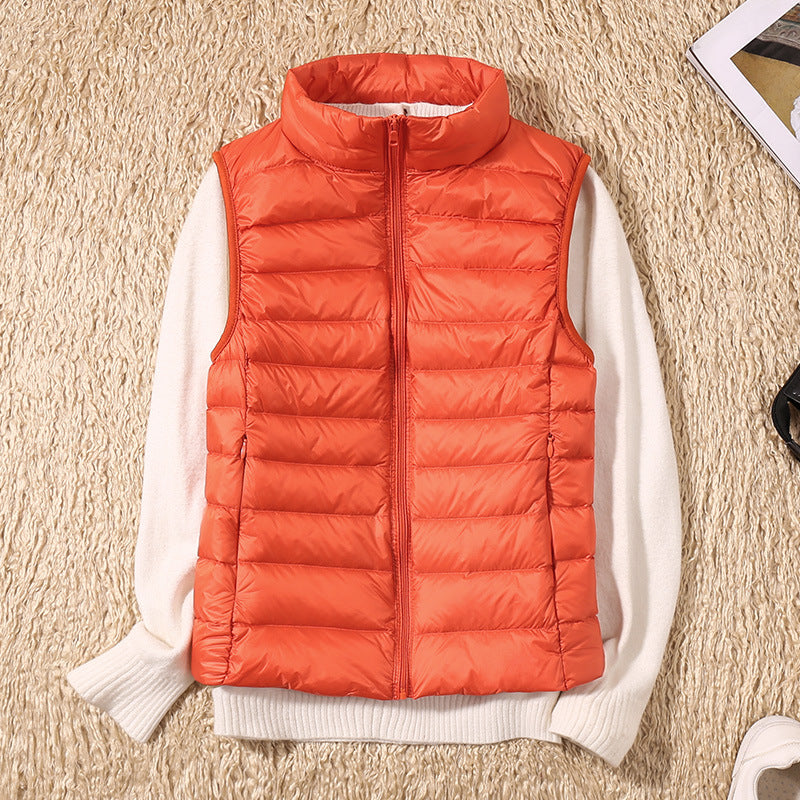 Gilet Doudoune Femme Ultra Léger Coupe-Vent Col Montant Hiver - Hiverline