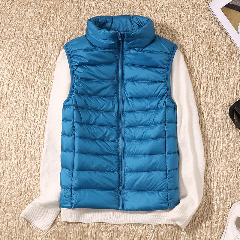 Gilet Doudoune Femme Ultra Léger Coupe-Vent Col Montant Hiver - Hiverline