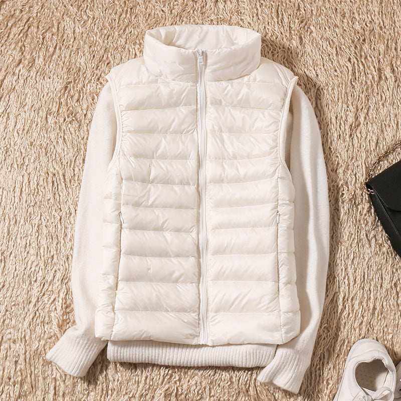 Gilet Doudoune Femme Ultra Léger Coupe-Vent Col Montant Hiver - Hiverline