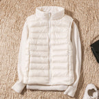 Gilet Doudoune Femme Ultra Léger Coupe-Vent Col Montant Hiver - Hiverline