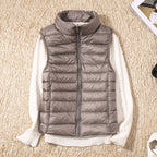 Gilet Doudoune Femme Ultra Léger Coupe-Vent Col Montant Hiver - Hiverline