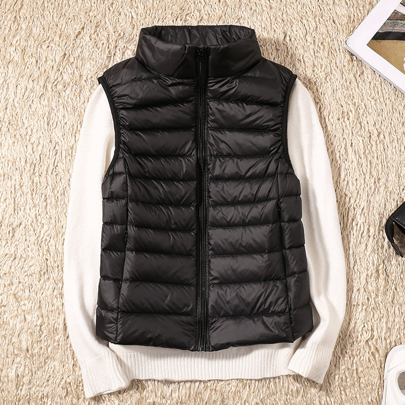 Gilet Doudoune Femme Ultra Léger Coupe-Vent Col Montant Hiver - Hiverline