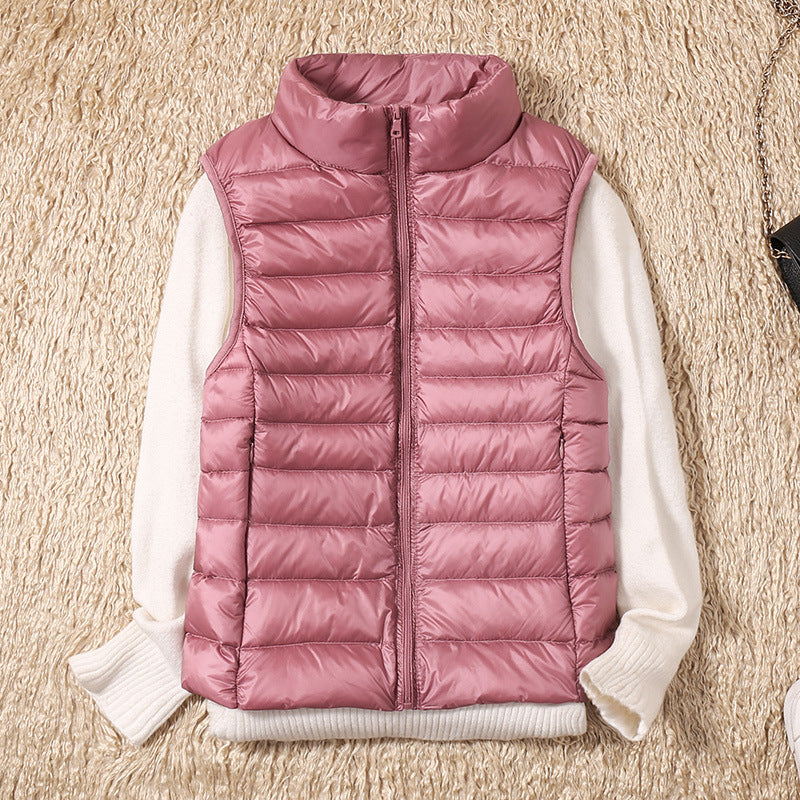 Gilet Doudoune Femme Ultra Léger Coupe-Vent Col Montant Hiver - Hiverline