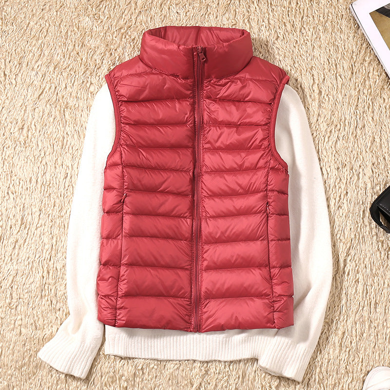 Gilet Doudoune Femme Ultra Léger Coupe-Vent Col Montant Hiver - Hiverline