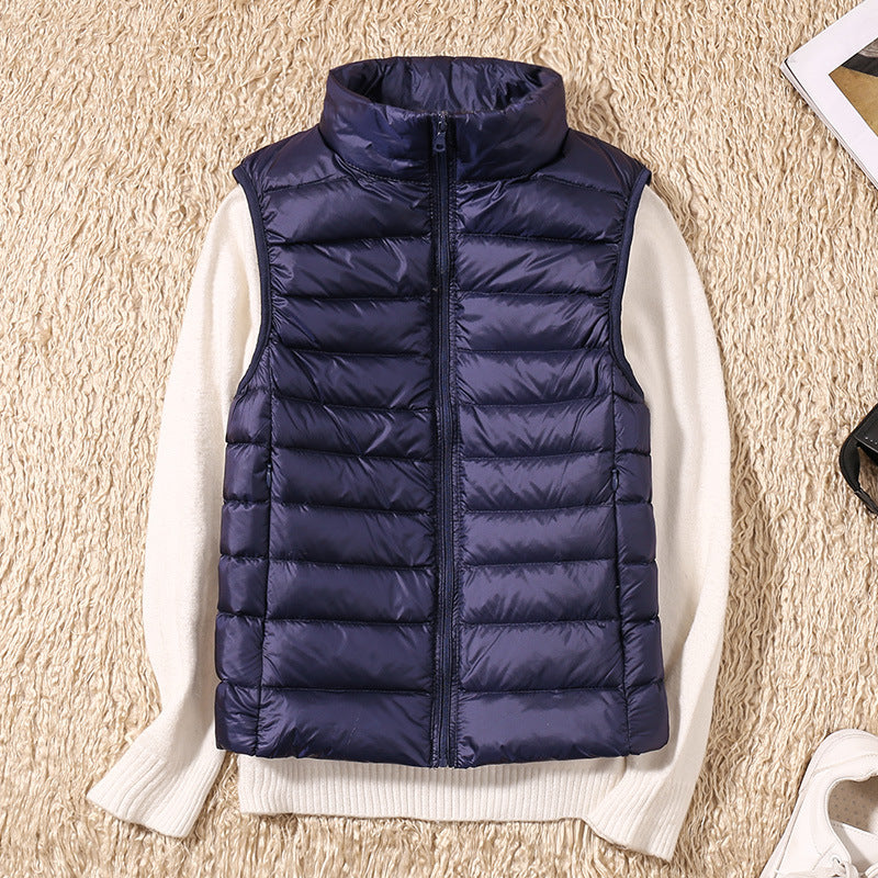Gilet Doudoune Femme Ultra Léger Coupe-Vent Col Montant Hiver - Hiverline