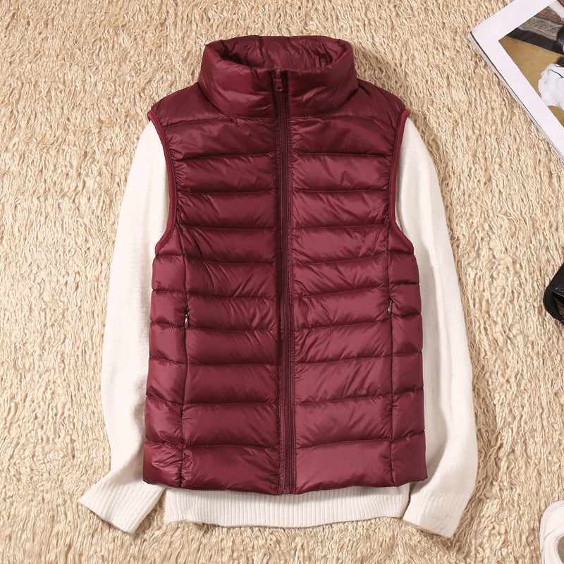 Gilet Doudoune Femme Ultra Léger Coupe-Vent Col Montant Hiver - Hiverline