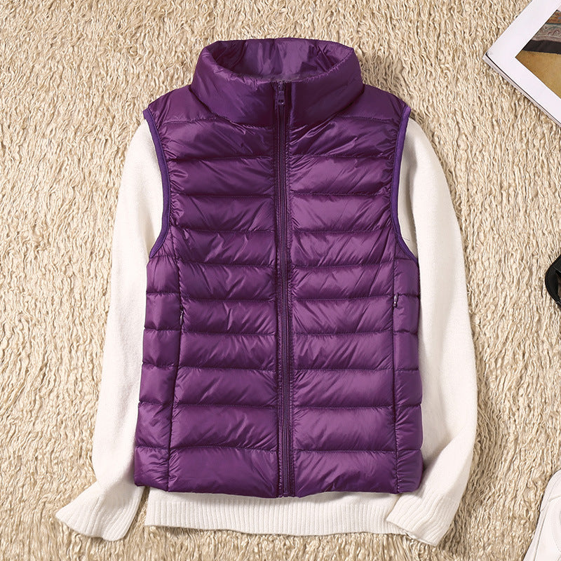 Gilet Doudoune Femme Ultra Léger Coupe-Vent Col Montant Hiver - Hiverline