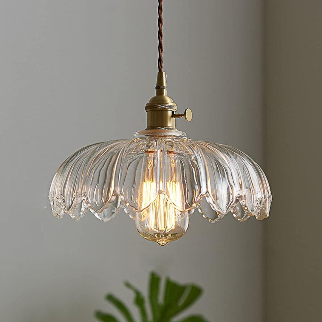 Lampe Suspendue Vintage à Motif Floral | Intérieurs Esthétiques